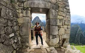 Person in at Machu Picchu blocks