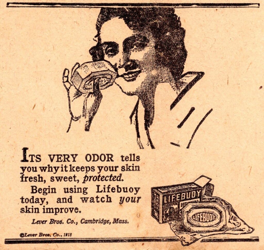 Old poster of Lifebuoy Soap