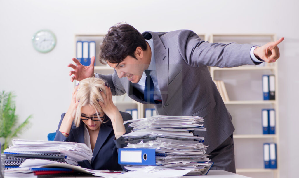 Horrible boss screaming for work