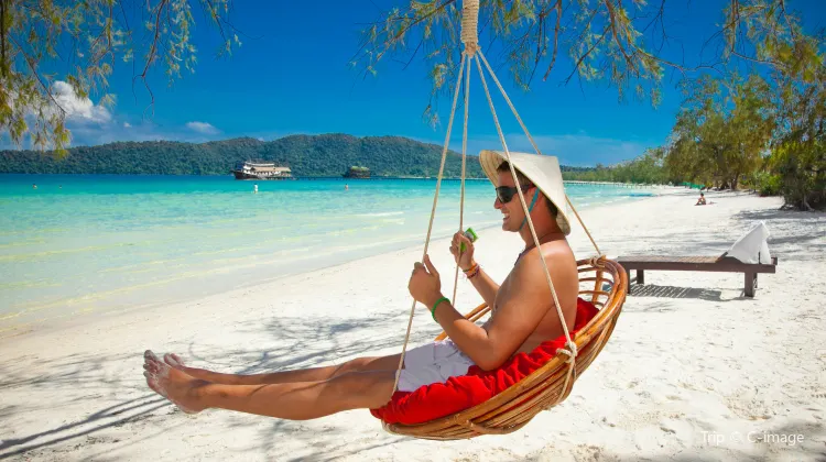 A person enjoying at Koh Rong Samloem