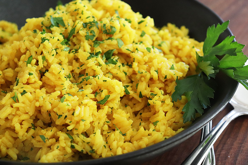 Rich Turmeric Rice Platter