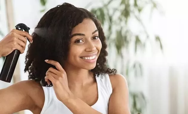 Hair spray on Curly hair