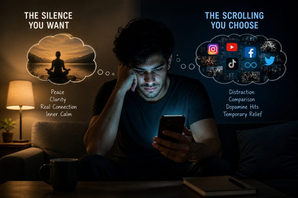 Silence Versus Scrolling and the Pull of Hidden Desires