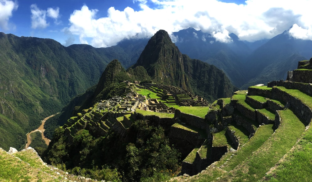 top view of Machu Picchu mountain
