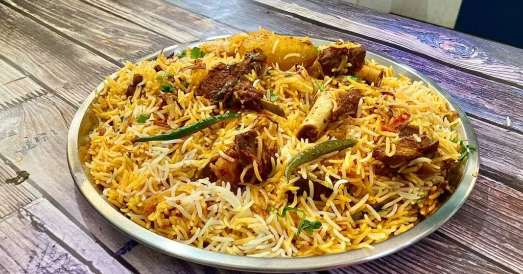 Mutton Biriyani dish served