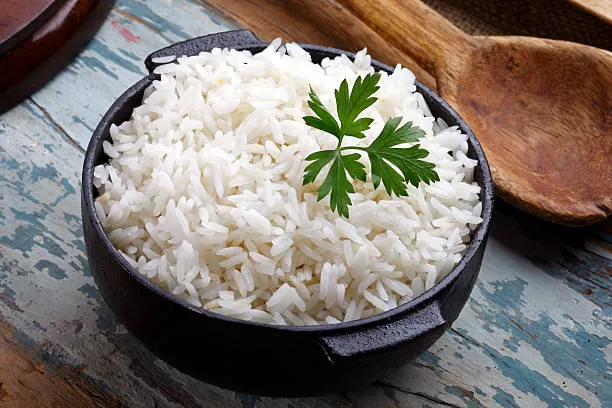 Steamed Rice from white rice grain