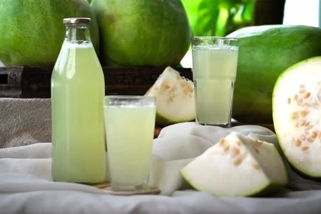 Ash gourd juice displayed