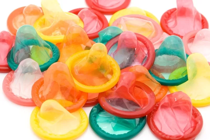 Condoms in assorted colours