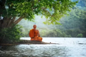 Calmness practising monk