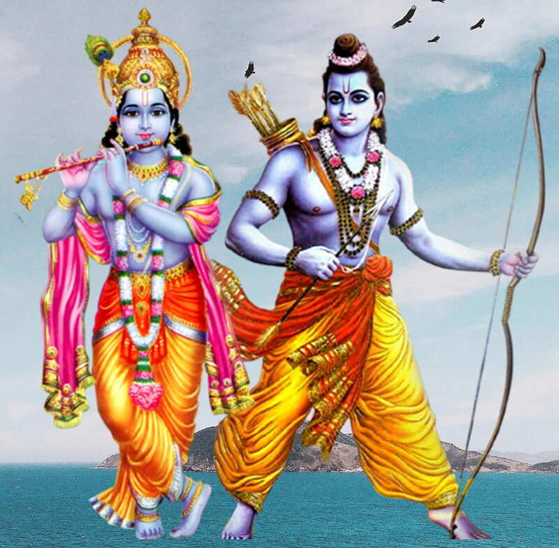 Ram And Krishna God Together